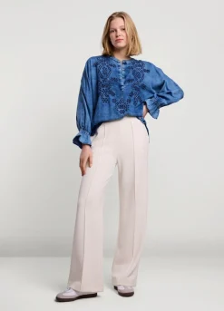 Summum Woman Blouse Met Broderie Anglaise|Vrouwen Blouses