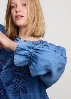 Summum Woman Blouse Met Broderie Anglaise|Vrouwen Blouses