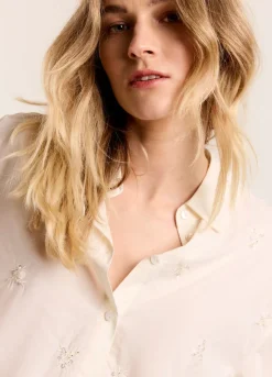 Summum Woman Blousje Met Geborduurde Bloemen|Vrouwen Blouses