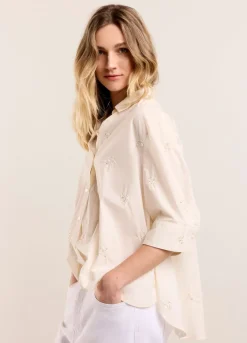 Summum Woman Blousje Met Geborduurde Bloemen|Vrouwen Blouses