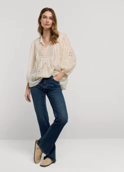 Summum Woman Broderie Anglaise Top|Vrouwen Blouses