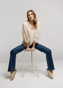 Summum Woman Broderie Anglaise Top|Vrouwen Blouses