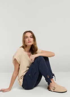 Summum Woman Cargobroek Met Strik|Vrouwen Broeken & Jumpsuits