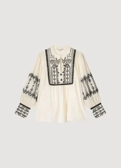 Summum Woman Contrast Top|Vrouwen Blouses