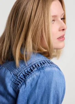 Summum Woman Denim Blouse Met Knoopjes|Vrouwen Blouses