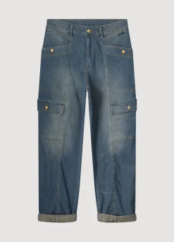 Summum Woman Gestreepte Cargo Jeans|Vrouwen Jeans