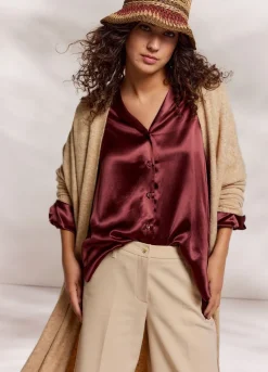 Summum Woman Glanzende Blouse|Vrouwen Blouses