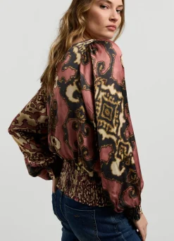 Summum Woman Glanzende Top Met Smok|Vrouwen Tops & T-Shirts