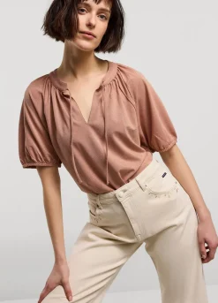 Summum Woman Glimmende Lurex Top|Vrouwen Tops & T-Shirts