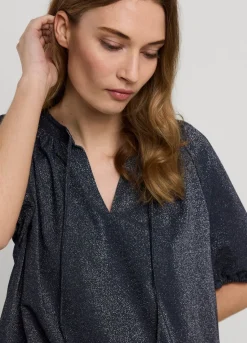 Summum Woman Glimmende Lurex Top|Vrouwen Tops & T-Shirts