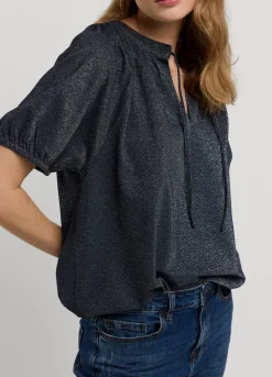 Summum Woman Glimmende Lurex Top|Vrouwen Tops & T-Shirts