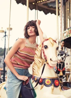 Summum Woman Glinsterende Haltertop|Vrouwen Tops & T-Shirts