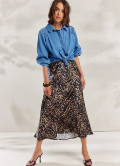Summum Woman Halflange Rok Animalprint|Vrouwen Rokken