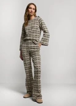 Summum Woman Jacquard Flared Pants|Vrouwen Broeken & Jumpsuits