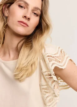 Summum Woman Jersey Top Met Kant|Vrouwen Tops & T-Shirts
