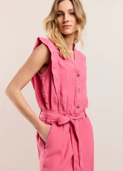 Summum Woman Katoen-Linnen Jumpsuit|Vrouwen Broeken & Jumpsuits