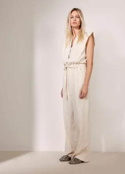 Summum Woman Katoen-Linnen Jumpsuit|Vrouwen Broeken & Jumpsuits