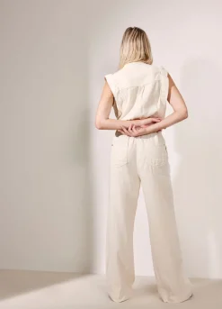 Summum Woman Katoen-Linnen Jumpsuit|Vrouwen Broeken & Jumpsuits
