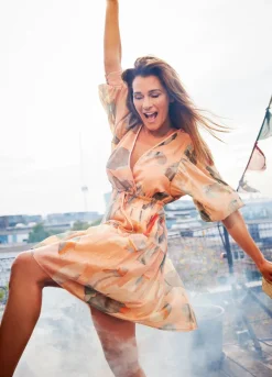 Summum Woman Korte Glinsterende Strokenjurk|Vrouwen Jurken