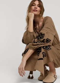 Summum Woman Lange Jurk Met Borduur|Vrouwen Jurken