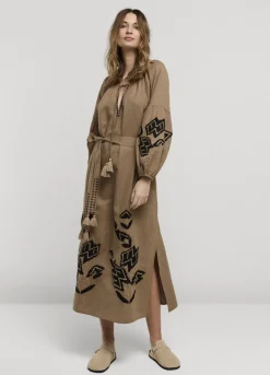 Summum Woman Lange Jurk Met Borduur|Vrouwen Jurken