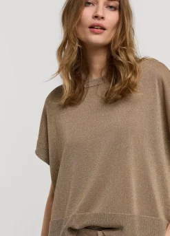 Summum Woman Lurex Boxy Truitje|Vrouwen Tops & T-Shirts