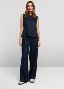 Summum Woman Mouwloze Top Linnenmix|Vrouwen Tops & T-Shirts