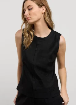 Summum Woman Mouwloze Top Linnenmix|Vrouwen Tops & T-Shirts