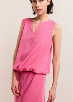 Summum Woman Mouwloze Top Met V-Split|Vrouwen Tops & T-Shirts