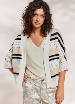 Summum Woman Open Vest Multi Multi Colour|Vrouwen Truien & Vesten