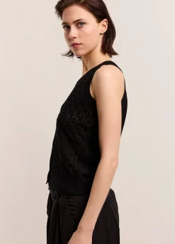 Summum Woman Opengewerkte Haltertop|Vrouwen Tops & T-Shirts