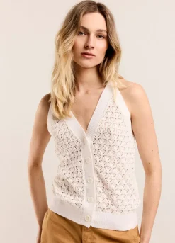 Summum Woman Opengewerkte Haltertop|Vrouwen Tops & T-Shirts