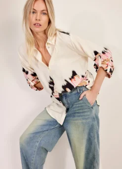 Summum Woman Relaxte Blouse Met Print|Vrouwen Blouses