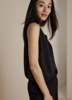 Summum Woman Satijnen Top Met Kant|Vrouwen Tops & T-Shirts