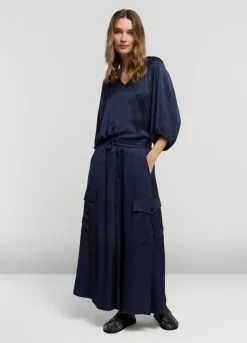 Summum Woman Satijnen Top V-Hals|Vrouwen Tops & T-Shirts