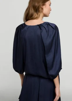 Summum Woman Satijnen Top V-Hals|Vrouwen Tops & T-Shirts