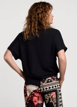 Summum Woman Scuba Top Met Korte Mouw|Vrouwen Tops & T-Shirts