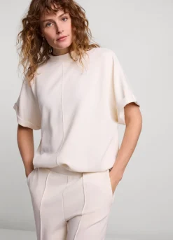 Summum Woman Scuba Top Met Korte Mouw|Vrouwen Tops & T-Shirts