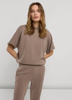 Summum Woman Scuba Top Met Korte Mouw|Vrouwen Tops & T-Shirts