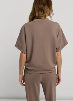 Summum Woman Scuba Top Met Korte Mouw|Vrouwen Tops & T-Shirts