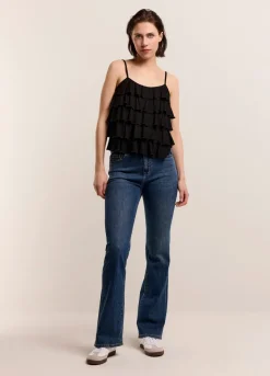 Summum Woman Spaghettitop Met Ruches|Vrouwen Tops & T-Shirts