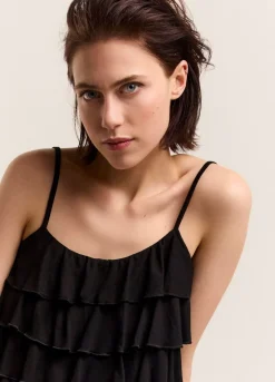 Summum Woman Spaghettitop Met Ruches|Vrouwen Tops & T-Shirts