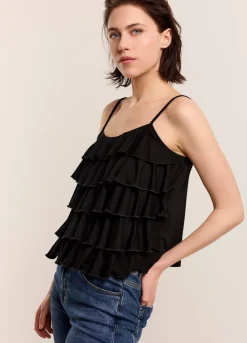 Summum Woman Spaghettitop Met Ruches|Vrouwen Tops & T-Shirts