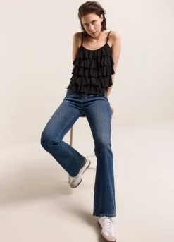 Summum Woman Spaghettitop Met Ruches|Vrouwen Tops & T-Shirts