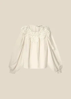 Summum Woman Top Illusie Kanten Hals|Vrouwen Tops & T-Shirts