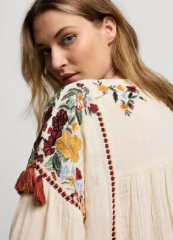 Summum Woman Top Kleurrijk Borduurwerk|Vrouwen Blouses