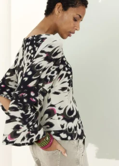 Summum Woman Top Met Flared Mouwen|Vrouwen Blouses