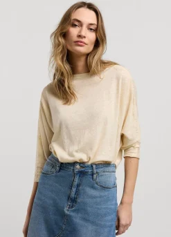 Summum Woman Top Met Kanten Mouw|Vrouwen Tops & T-Shirts