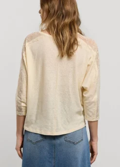 Summum Woman Top Met Kanten Mouw|Vrouwen Tops & T-Shirts