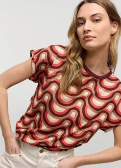 Summum Woman Top Met Retro Print|Vrouwen Tops & T-Shirts